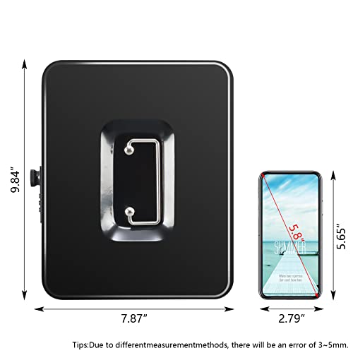 Kyodoled Large Cash Box With Combination Lock Safe Metal Money Box With Money Tray For Security Lock Box 9.84"X 7.87"X 3.54" Black Large #TOP1