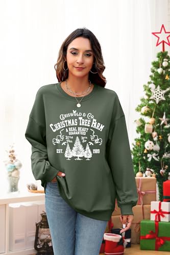 Christmas Sweatshirt Women Oversized Merry and Bright Sequin Shirt Xmas Gift Sweaters Christmas Vacation Long Sleeve Tops3