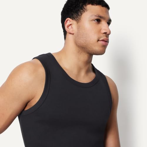 Amazon Essentials Herren Slim-Fit-Tanktop Mit Rippstrick, 2er-Pack, Schwarz, XXL – Ansicht 3