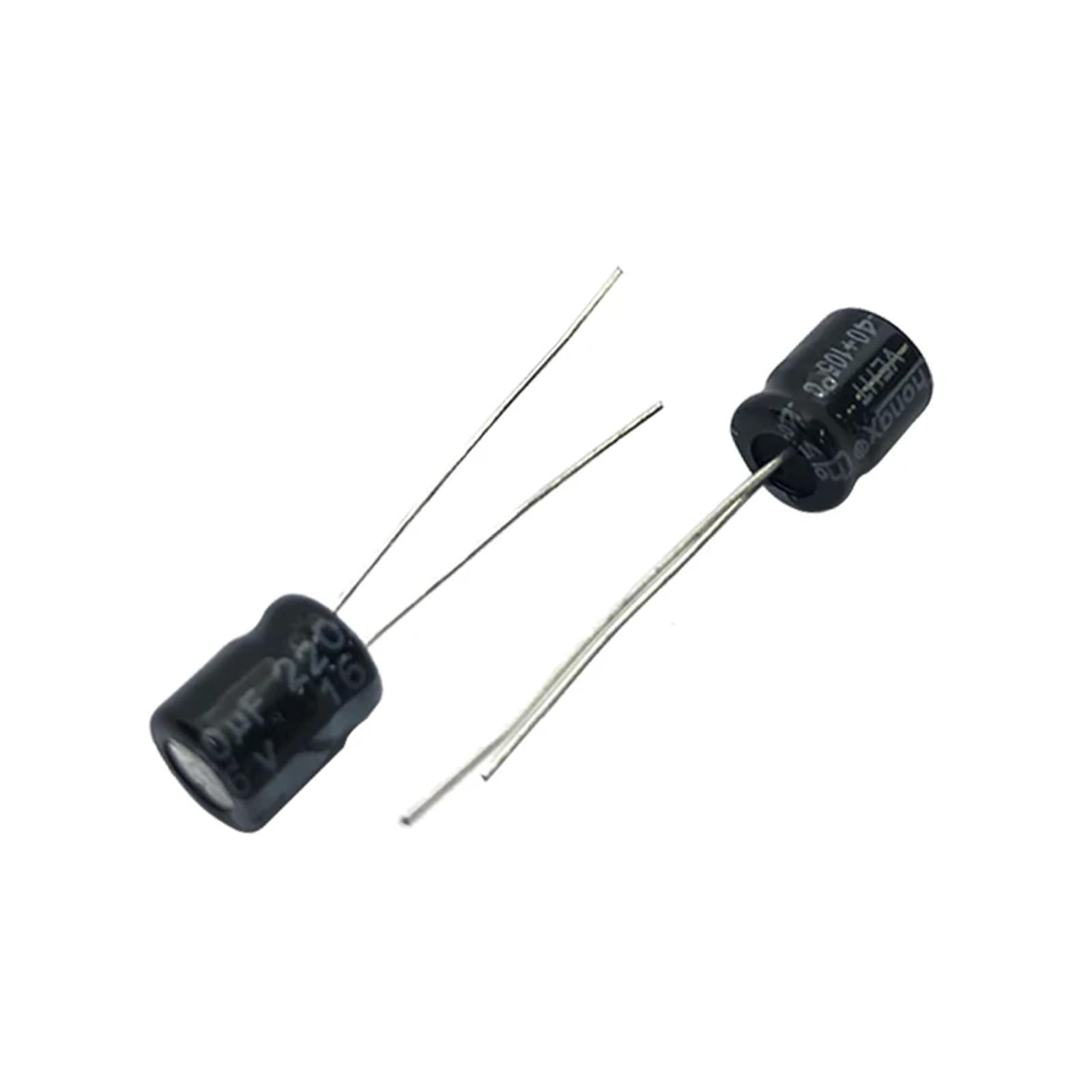 Condensateur 16V 220uF 6x7mm radial aluminium pour réparation alimentation et filtrage