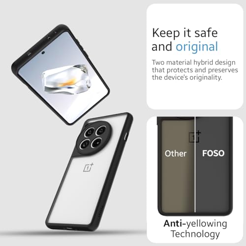 Image of Foso Royal Shock Proof Back Cover Case for OnePlus 12R 5G (PC+TPU) (Black)