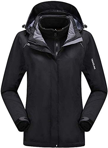 Veste de ski imperméable femme MU noire taille L pour snowboard et randonnée