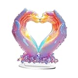 perfk Escultura de Manos de Amor, Adorno de Mesa, Estatua de Arte de Dedos de Amor de acrílico Creativa para gabinete, Chimenea, decoración de Oficina