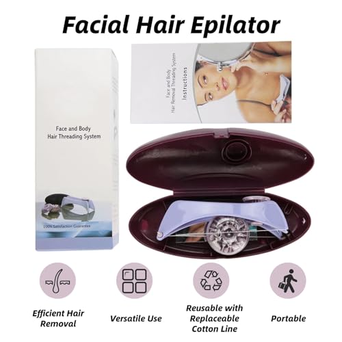 Image of Facial Hair Removal for Women, with Threading Removal Tool, Portable Size for Facial, Neck Hair (Glasses Box)