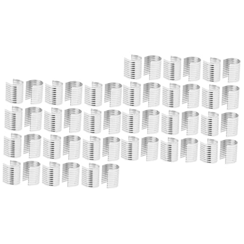 COHEALI 2sets Sturdy Iron DIY Jewelry Making Clips Leather Rope Clip Charms Cylindrical Fastener for Necklace 100pcs*2