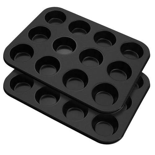 Petiouarnsze Muffinform Zum Backen, Antihaftbeschichtete Cupcake-Form Für 12 Mulden, 2er-Pack Cupcake-Bleche, Premium-Käsekuchenformen, Spülmaschinenfest Petiouarnsze Muffinform Zum Backen, Antihaftbeschichtete Cupcake-Form Für 12 Mulden, 2er-Pack Cupcake-Bleche, Premium-Käsekuchenformen, Spülmaschinenfest