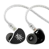 Linsoul Kiwi Ears Belle 10mm DLC Ecouteurs Intra-Auriculaires  conducteur Dynamique,IEM filaires HiFi avec Deux cbles plaqus Argent, pour cne, Jeux et Production Musicale (sans MIC, Noir)