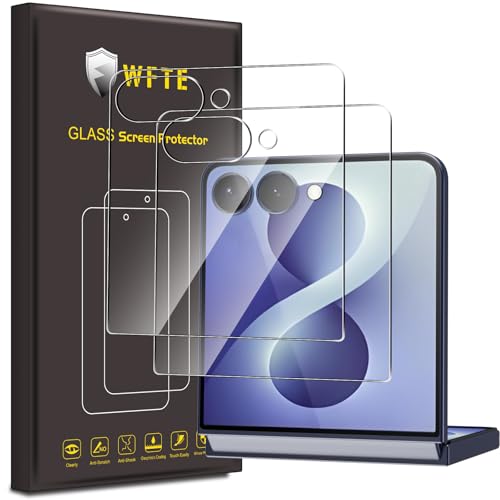 WFTE [2 Pack Protector de Pantalla para Samsung Galaxy Z Flip 8/Z Flip8 5G,9H Dureza,Huellas Dactilares Libre,Sin Burbujas,Cristal Templado Protector de Pantalla para Samsung Z Flip 8