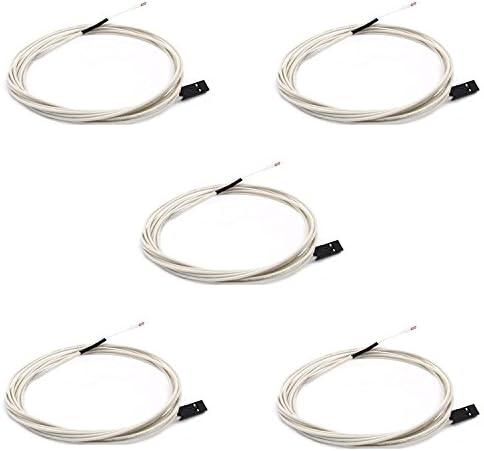 kee pang 5pcs NTC 3950 100K Thermistor with 1 Meter Wiring and Female Pin Head for RepRap 3D Printer Heatbed Hot End