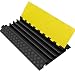 Produktbild UFLIZOGH 4 Kanal Kabelbrücke Überfahrschutz Modularer Verdicken Gummi Rampe Protector Kabelabdeckung Fußboden Schutz für Draussen Garage mit 40mm Durchmesser Kabel (1 Stück, 90x50x6cm)