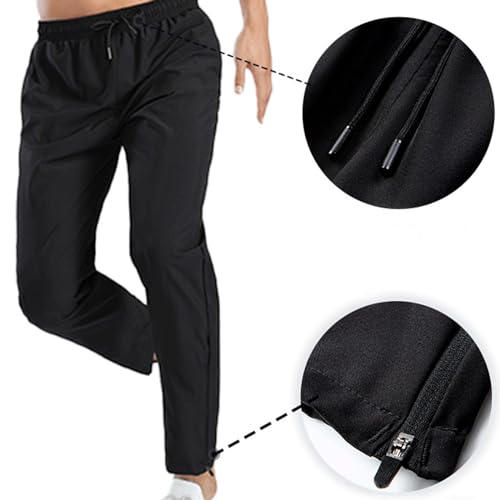 Pants for Men Summer Fashion Running Joggers Men's Quick Dry Workout Slacks Pants Elastic Drawstring Lightweight3