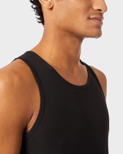 32 Degrees Cool Men’s 2-Pack Ribbed Undershirts Tank | Lightweight | Soft To Touch, Black, Medium #TOP3