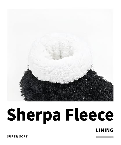 Image of DICUIRD Slipper Socks for Women,Fuzzy House Indoor Boots Slippers with Soft Soles,Warm Cozy Fluffy Sherpa Lined Booties Socks with Non Slip Bottom
