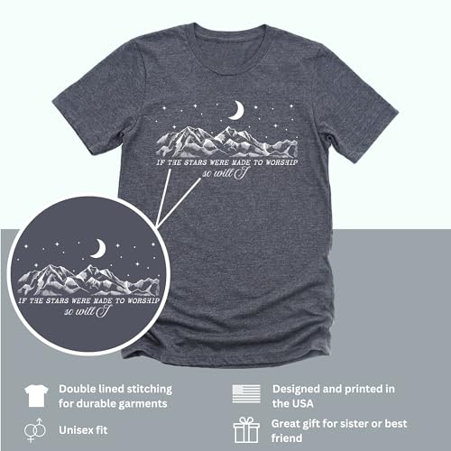 If The Stars were Made to Worship So Will I T-Shirt - Jesus Shirt Christian Tee Tops - Mountain Design Apparel2