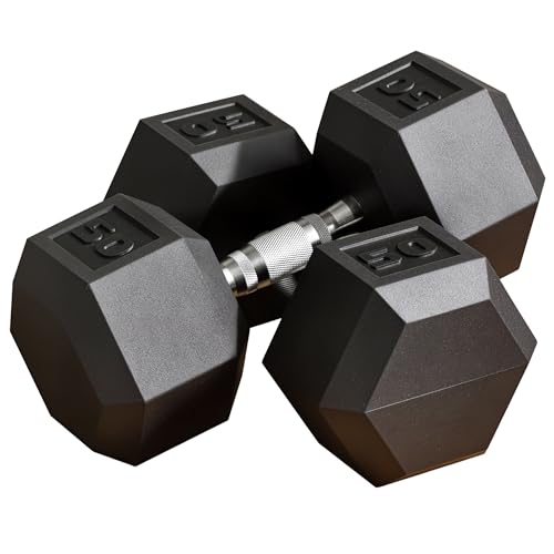 Soozier 2 x 50lbs Hex Dumbbells