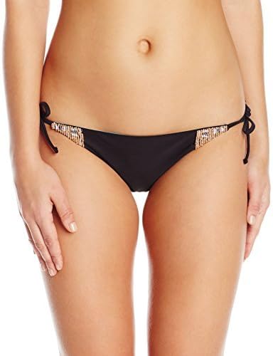 Ninety Nine Women's Posh String Tie Side Bikini Botom with Beaded Detail