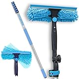 IGAD Pole Professional Telescopic Window Cleaning Kit 24 Foot (7m) Extension Pole and Single Pivot 10"(25cm) Window Squeegee, Window cleaning washer tools