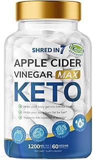 Shredin7 Keto Apple Cider Vinegar | 60 Capsules | Vegan Friendly | ACV Boosted with Added B6 B12 Vitamins MCT Powder and Turmeric - Made in The UK