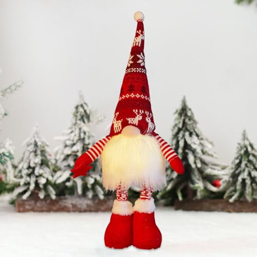 Decorações de Natal do Gnomo | Estatuetas anãs de pelúcia luminosas de LED,Decorações de pelúcia bon