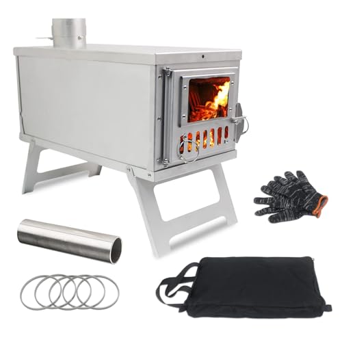 HPYDIY Camping Stove, Folding Furnace BBQ Stainless Steel...