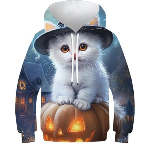 Sweat enfant sorcière sur citrouille 3D idéal pour les sorties d'automne des ados