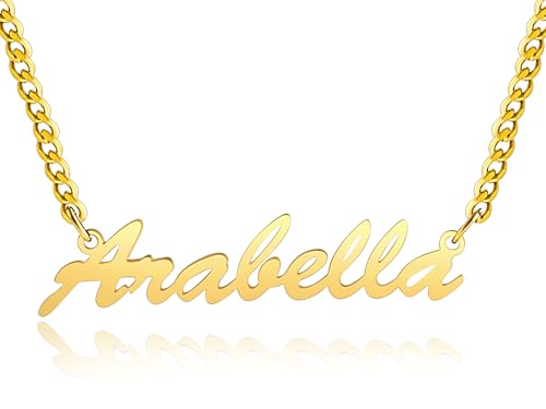 Custom Name Necklace chain Personalized Name charm Necklace Personalized 18K dainty gold name necklace for women Custom chain Necklace Gift for Women