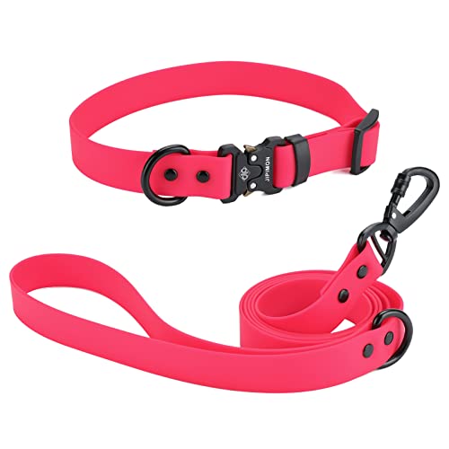 Jipimon Waterproof Dog Collar And Leash Set Adjustable Quick Release Buckle Collar Leash For Small Medium Large Dogs (Large, Red) #TOP10