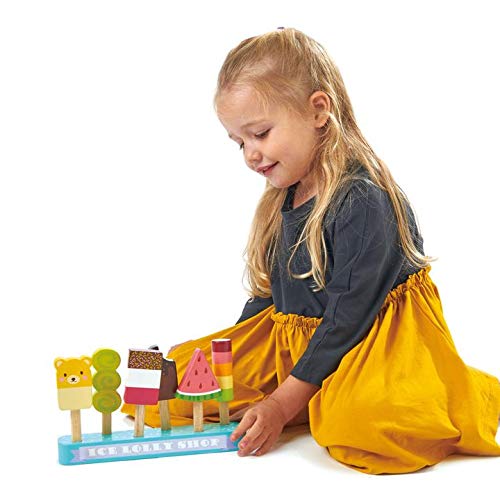 Tender Leaf Toys - Ice Lolly Shop - 7 Pieces Pretend Food Play Toy With Wooden Popsicle Ice Cream Bar - Encourage Role Play And Develops Social Skills For Children 3+ #TOP3