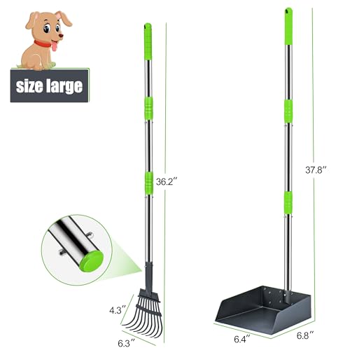 Niubya-Pooper-Scooper-for-Dogs-Metal-Poop-Scooper-Tray-and-Rake-Set-with-Adjustable-Long-Handle-Dog-Pooper-Scooper-for-Pet-Waste-Removal Niubya Pooper Scooper for Dogs Metal Poop Scooper Tray and Rake Set with Adjustable Long Handle Dog Pooper Scooper for Pet Waste Removal