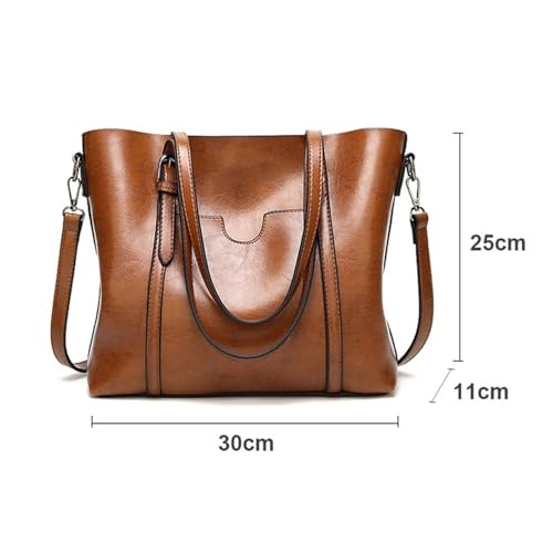 Shoulder bag Oil Wax Leather Shoulder Bag for Women - Designer Tote & Crossbody Handbag2