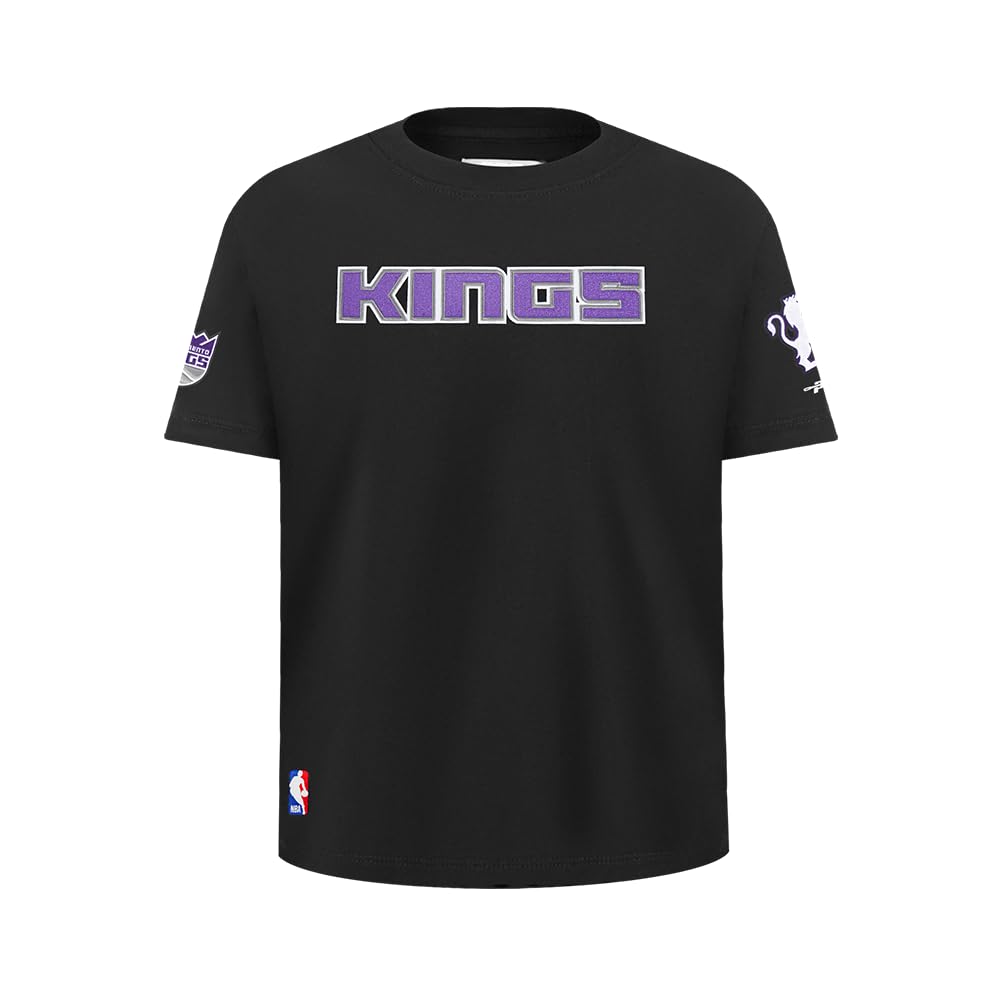 Pro Standard Big Boys NBA Classic Chenille Cotton Short Sleeve Tee, Black, M