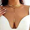 GIGB PBDK Gold Choker Necklace for Women,Chunky Statement Necklace Set,Long Layered Necklaces,Charm Drop Necklace,Fashion Gold Body Chain Jewelry Accessories (Gold1) #2