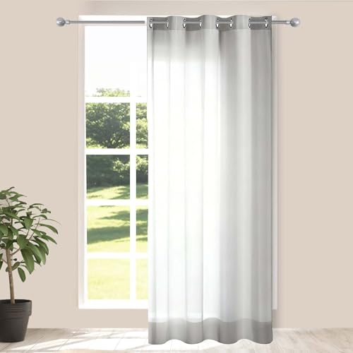 Alaoo Cortinas Opacas, 1 Piezas,132×213cm, Cortinas de Dormitorio,Modernas 50% Blackout Curtains Grises con Ojales, para Dormitorio, Salón y Cocina