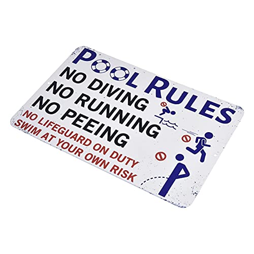 Piscina Sinal de Segurança | Palavras Placas de Metal para Piscina | Sinais de decoração de piscinas