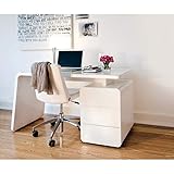 Push to open Schubkästen Jahnke CSL 440 WGL/MATT-SW T.1-2 Schreibtisch, E1-Holzwerkstoffplatten, beschichtet und lackiert, ESG-Sicherheitsglas, Weißes Glas, 132 x 60 x 75 cm