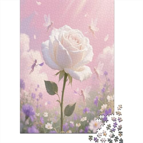 Rosa Puzzle De 1000 Piezas Rompecabezas para Adultos Rompecabezas 1000 Piezas para Adultos Flor Multicolor Flor de Color para Amantes O Amigos Rompecabezas Imposable 38x26cm/1000pcs