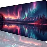 マウスパッド 大型 900 x 400 x 3 mm 黒 マウスパッド ゲーミング オーロラ 超大型 デスクマット 大型キーボードパッド 滑り止め Mouse Pad 防水耐久 耐洗い表面 PC、ラップトップ用 快適操作性 鼠标垫 オフィスやゲームでの使用に最適 贈り物 ギフト 人気 9-Hz