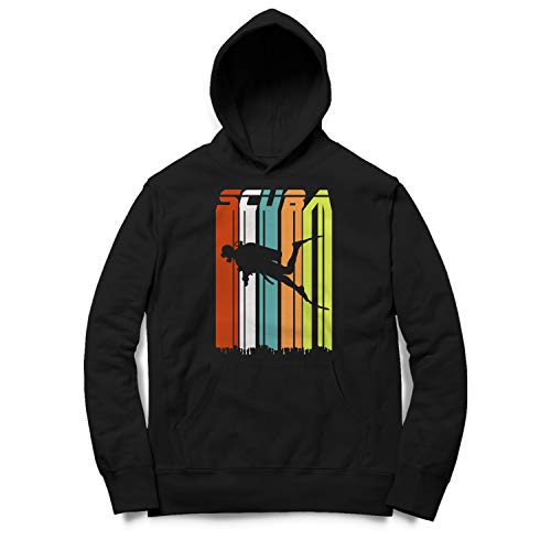 Monkey Print Sweat à capuche pour homme Scuba rétro plongeur sport sous-marin, Noir , 3XL