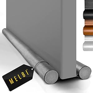 MELBI® – Premium tochtstopper voor deuren lederlook, deurbodemafdichting om stookkosten te besparen, op maat gemaakte deurafdichting, warmte-isolerend & energiebesparend, tochtstop 96 cm (1, grijs)