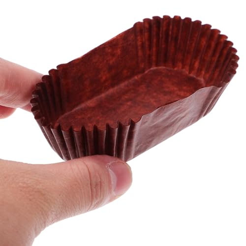 Moldes ovalados de papel café, capacillos desechables de 9 cm para repostería 5