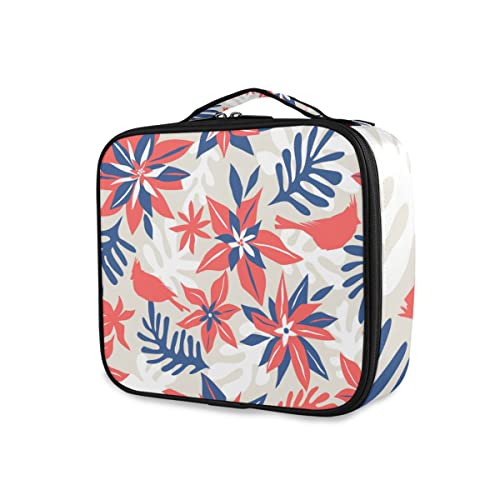 Trousse de maquillage compartimentée GAIREG grand format avec motif Fleur de Noël