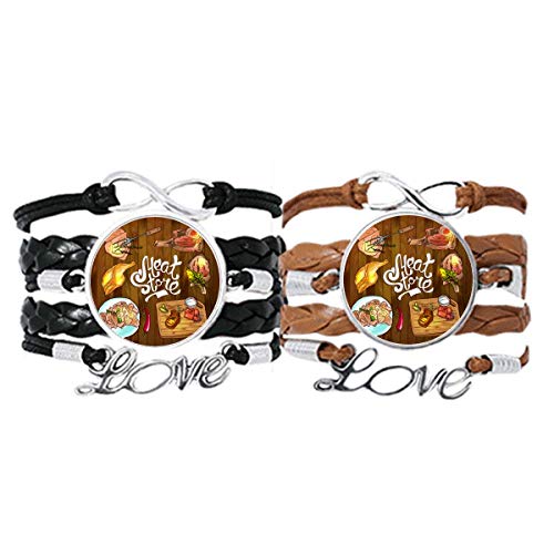 Bracelet en cuir corde barbecue DIYthinker accessoire ajustable