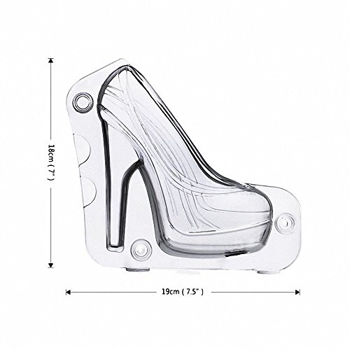 MoldFun Life Size 3D High Heel Shoe Mold, Polycarbonate Lady Stiletto Heels Chocolate Candy Mould Wedding Birthday Party Favors Cake Topper Decorating Tools, 7.5" x 7" x 2.7" - Thumbnail 7