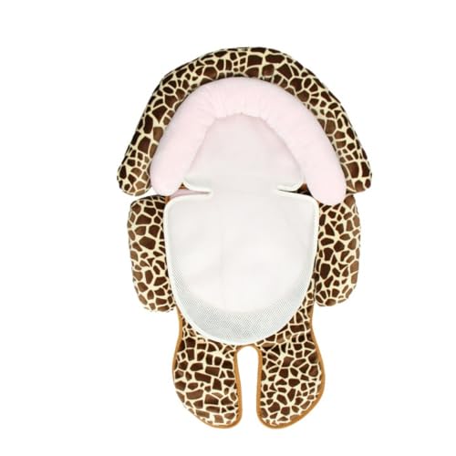 ベビーカークッション冬暖かい子供ベビーカーシートクッション赤ちゃん通気性と快適な厚みのあるベビーカークッション (キリン,クッション)