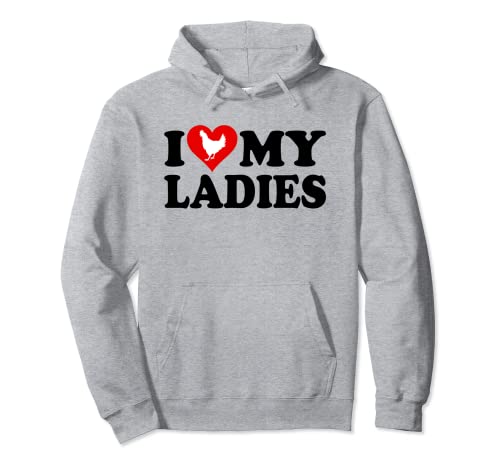 Me encanta mis señoras pollos gallinas I HEART my ladies Sudadera con Capucha