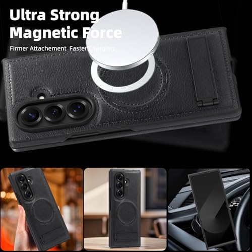 Image of Lunivop for Samsung Galaxy Z Fold 7 Case PU Leather Black
