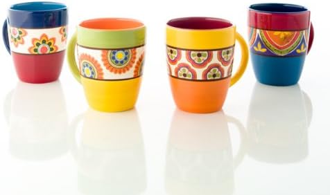 57644 4 Pieces Assorted Mug Set Ironstone, Multicolor