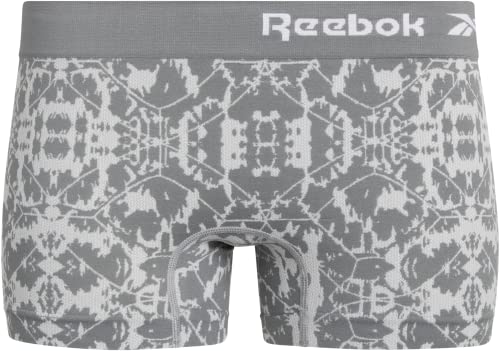 Reebok Women's Underwear - Seamless Boyshort Panties (4 Pack), Size Small, Grey/Pink/White/Black #TOP3