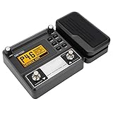 Pedal multiefectos para guitarra, pedal de efectos de 100‑240 V con grabación en bucle de 180 segundos Pantalla LCD Accesorio para instrumentos musicales(Enchufe de la UE)