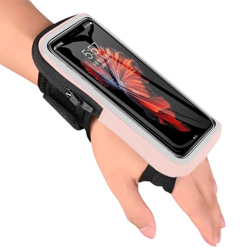 XFSRG 2 EN 1 Brazalete para Teléfono De Muñeca como Funda Ajustable Y Soporte para Móvil Ideal para Correr Y Deporte con Diseño Práctico para Llevar Seguro Durante El Entrenamiento (Rojo)